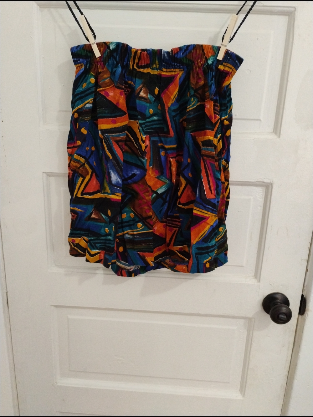 Colorful Abstract Print Elastic-Waist Women’s Skirt